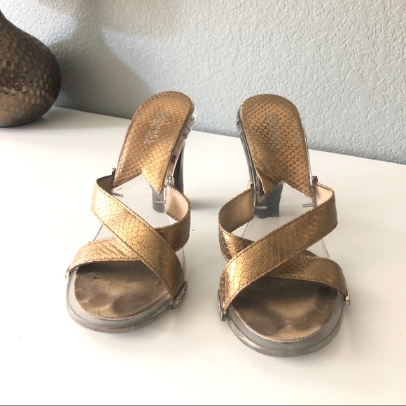 Michael Kors Gold Sandal Heels - Picture 4 of 6